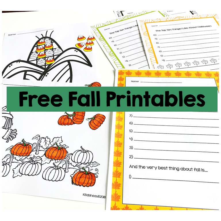 Free Fall Printables - Easy and Versatile - Kathy B SLP